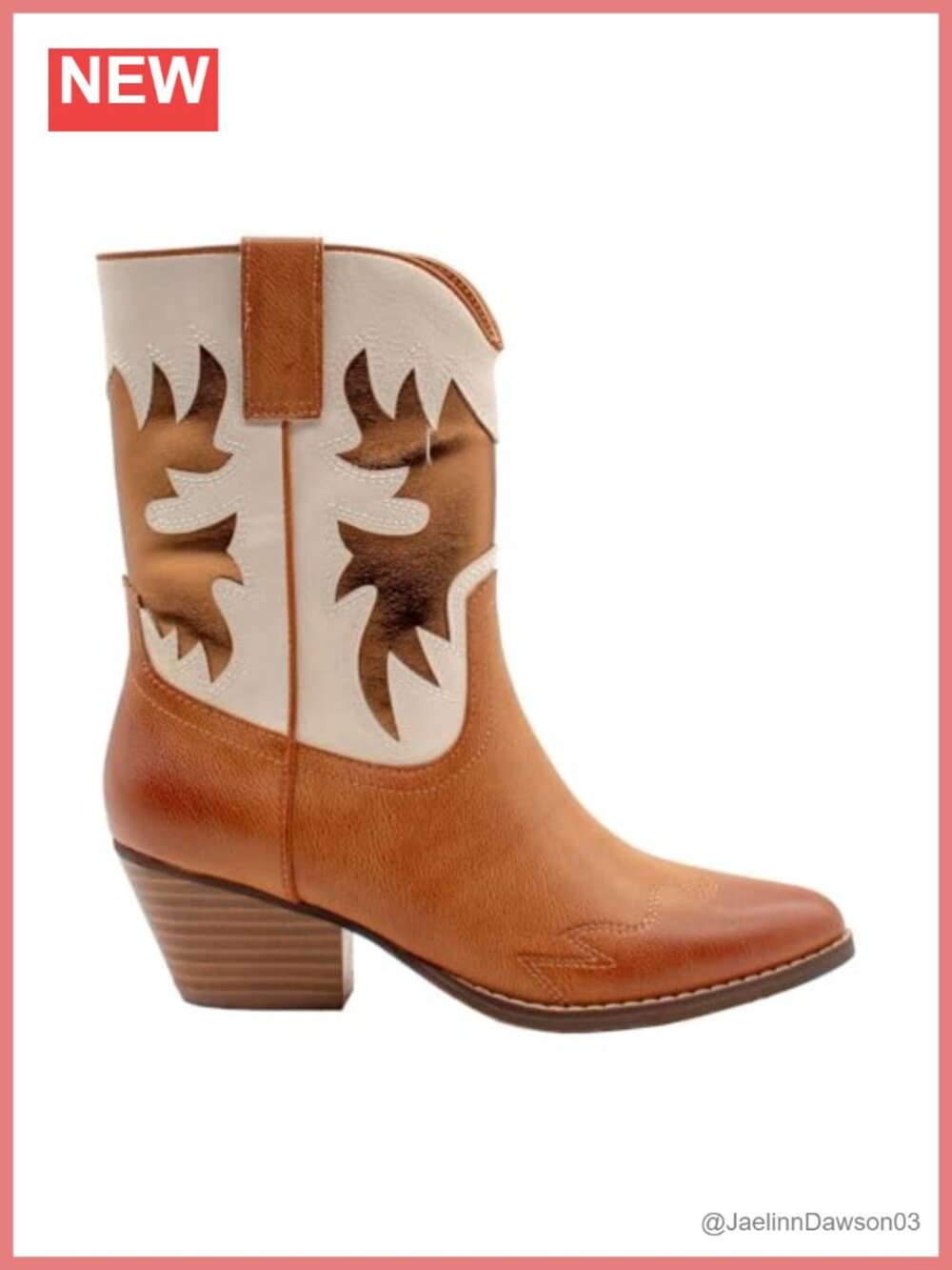 Women's Ankle Booties, Block Heel, Pointed Toe Western Boots, Pull-On, Water